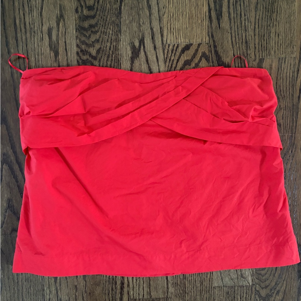 J. Crew Bold Red Strapless Top